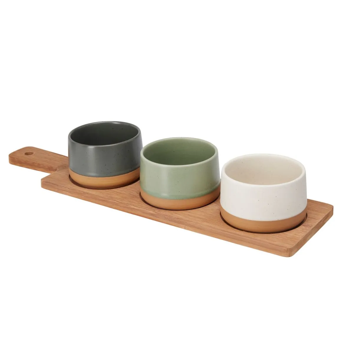 Apéroschale Servierset Steingut 4-teilig