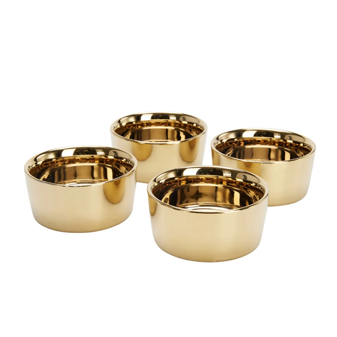Apéroschale Servierset Steingut 4er Set gold