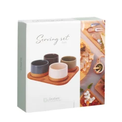 Apéroschale Servierset Steingut 5-teilig