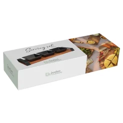 Apéroschale Servierset 4-teilig schwarz/natur