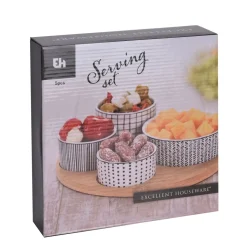Apéroschale Servierset 5-teilig weiss/schwarz