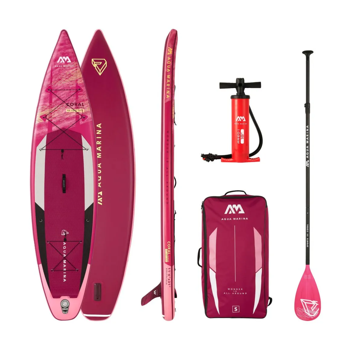Aqua Marina Stand Up Paddle Touring CORAL rasberry 350 cm