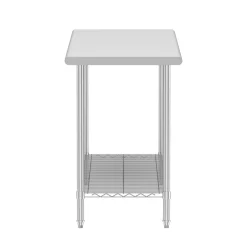 Arbeitstisch Edelstahl mit Ablage 120 x 61 cm silber