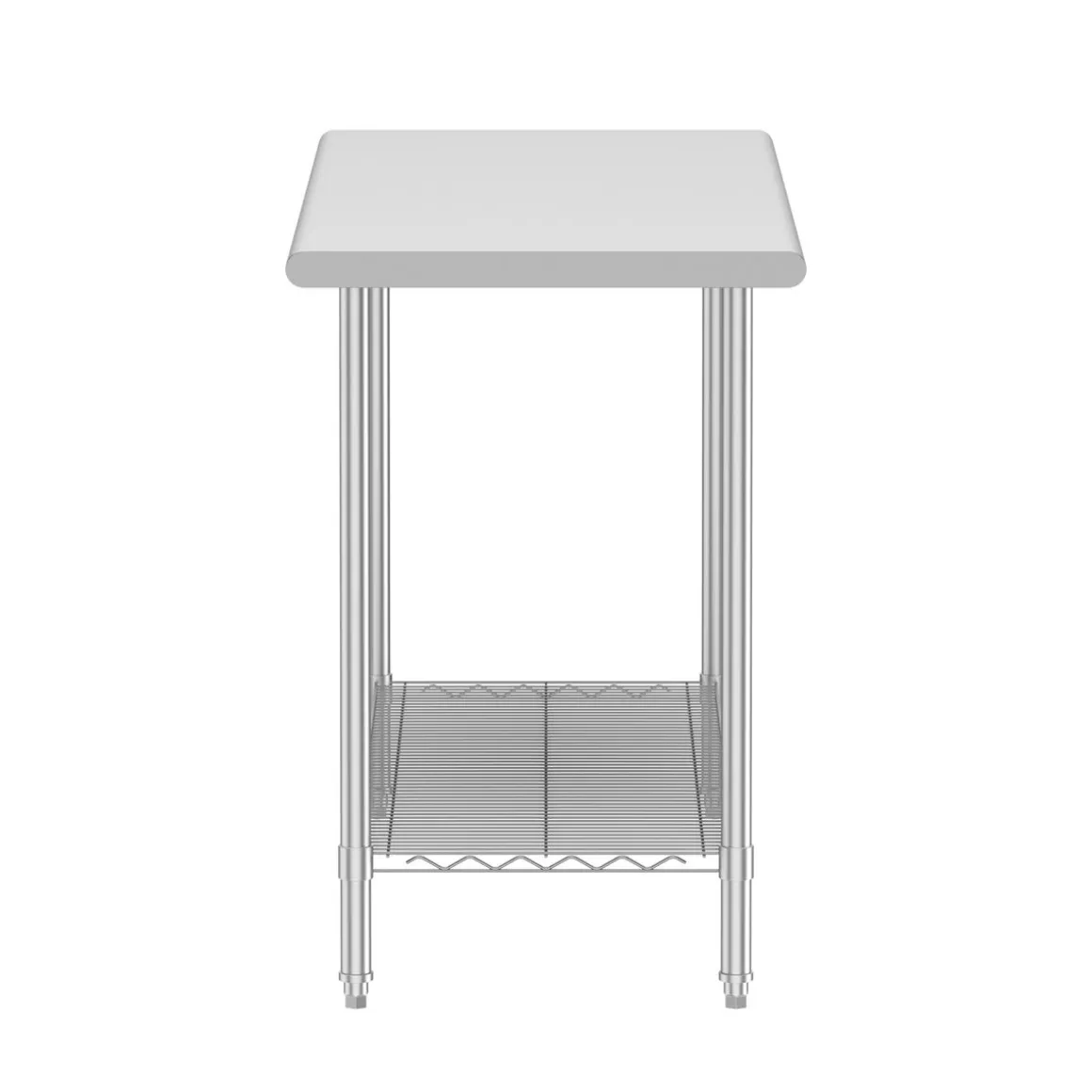 Arbeitstisch Edelstahl mit Ablage 120 x 61 cm silber