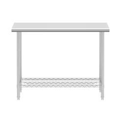 Arbeitstisch Edelstahl mit Ablage 120 x 61 cm silber