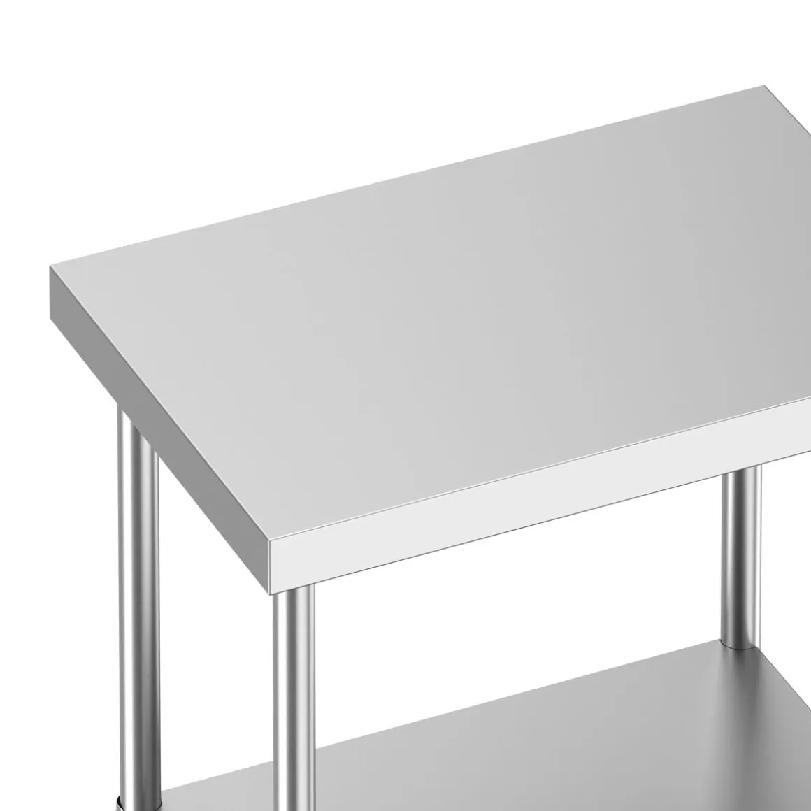 Arbeitstisch Edelstahl mit Rollen 90 x 60 cm silber | GONSER.CH