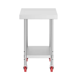 Arbeitstisch Edelstahl mit Rollen 90 x 60 cm silber | GONSER.CH