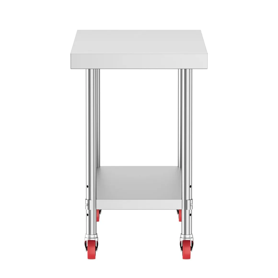 Arbeitstisch Edelstahl mit Rollen 90 x 60 cm silber | GONSER.CH