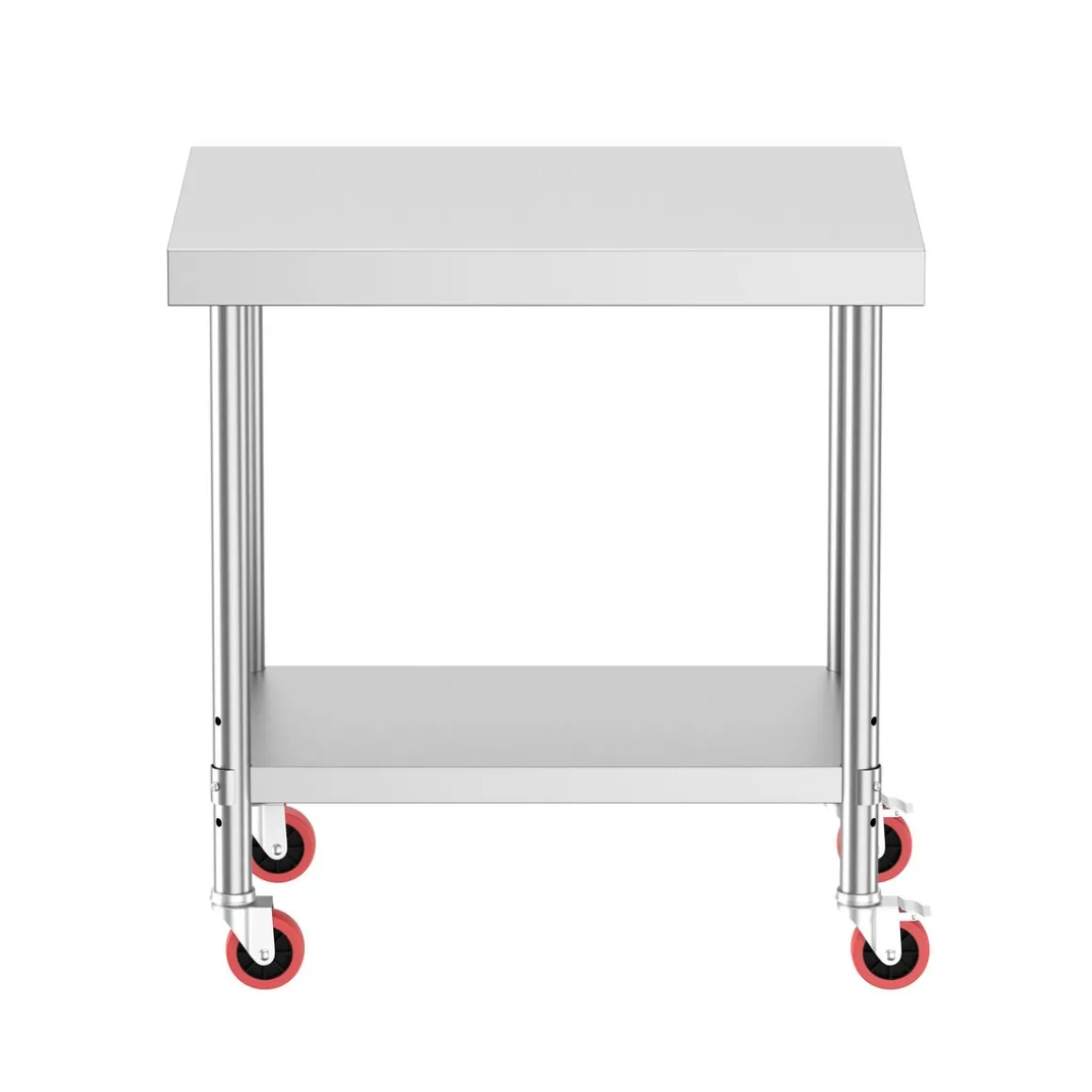 Arbeitstisch Edelstahl mit Rollen 90 x 60 cm silber | GONSER.CH