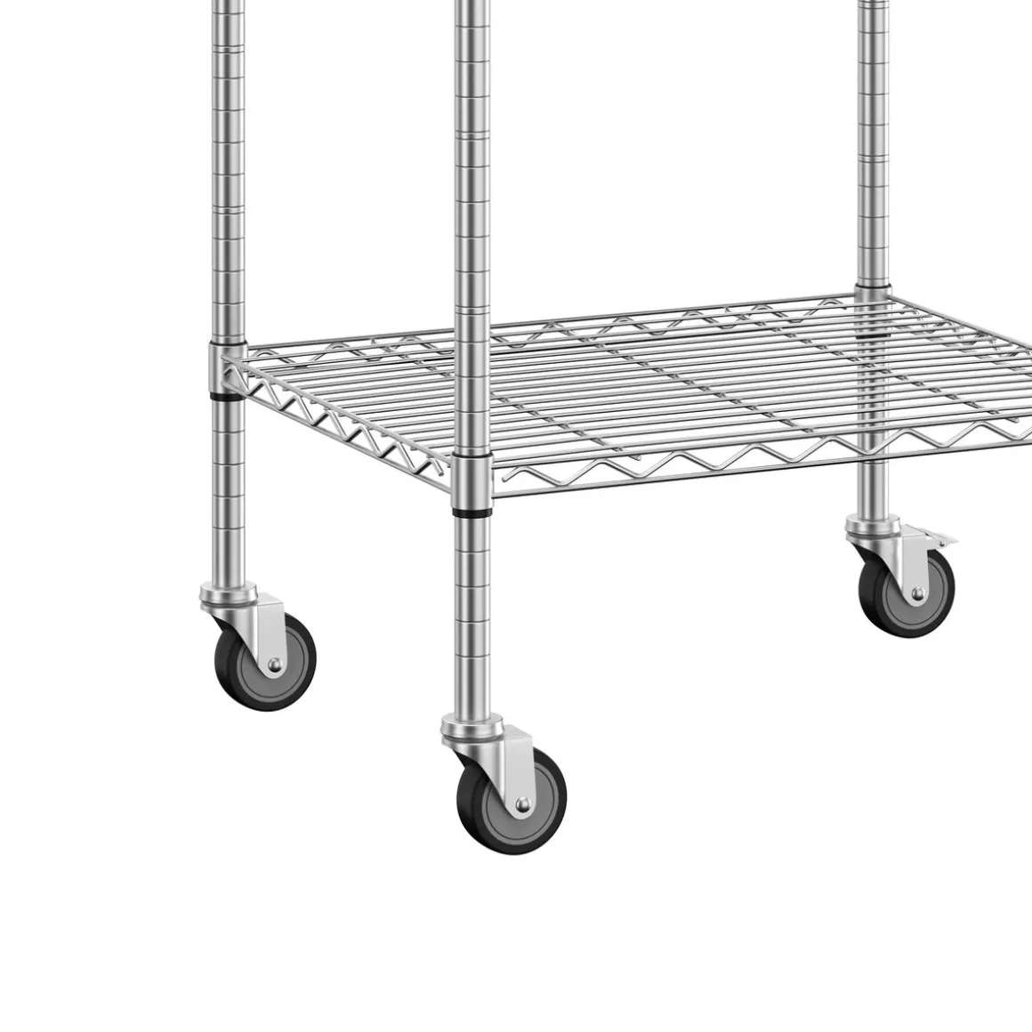 Arbeitstisch Edelstahl mit Rollen und Ablagen 61 x 51 cm silber