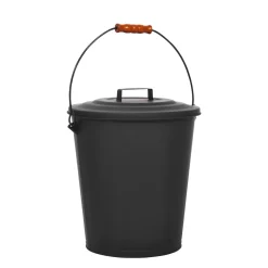 Ascheeimer mit Deckel und Kehrset 25L