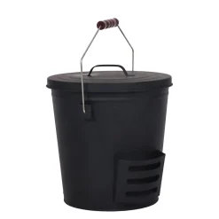 Ascheeimer mit Deckel und Schaufel 19L