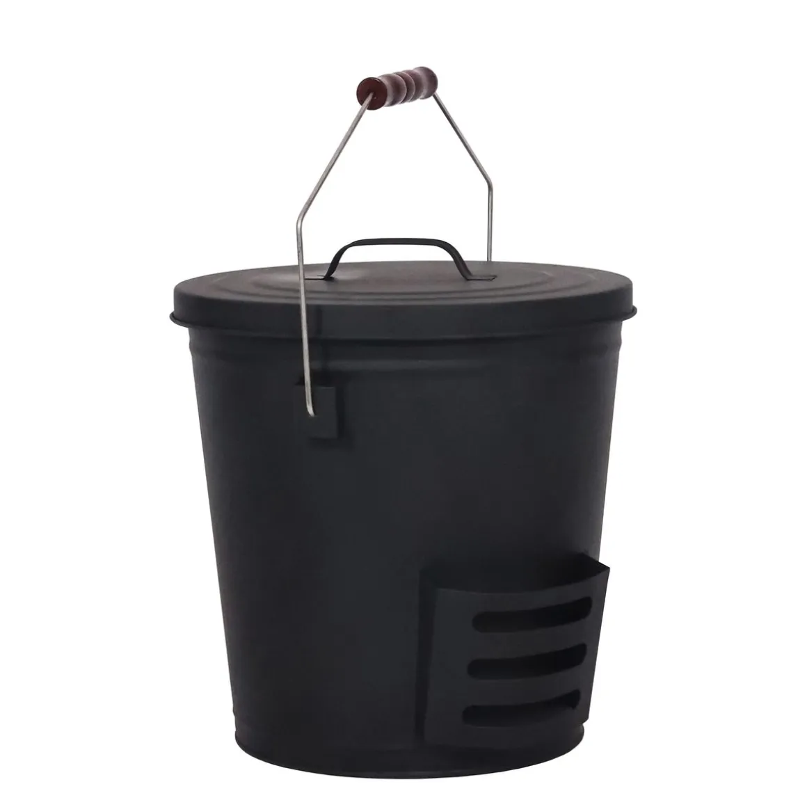Ascheeimer mit Deckel und Schaufel 19L