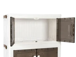 Aufbewahrungsbox faltbar mit Rollen 3er Set weiss/braun