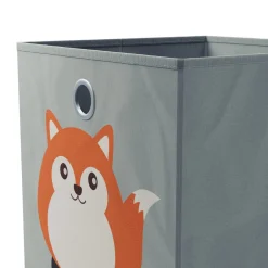 Aufbewahrungsbox Fuchs 33 x 33 cm 2er Set grau