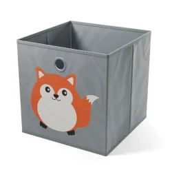 Aufbewahrungsbox Fuchs 33 x 33 cm 2er Set grau