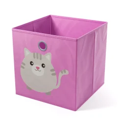 Aufbewahrungsbox Katze 33 x 33 cm 2er Set pink