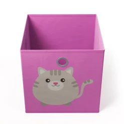 Aufbewahrungsbox Katze 33 x 33 cm 2er Set pink