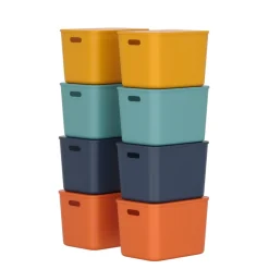 Aufbewahrungsbox mit Deckel Set 26 x 18 x 16 cm 8-teilig bunt
