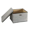 Aufbewahrungsbox mit Deckel BERTA 43 x 30 x 30 cm 5er Set grau