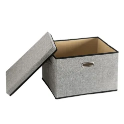 Aufbewahrungsbox mit Deckel BERTA 43 x 30 x 30 cm 5er Set grau