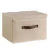 Aufbewahrungsbox mit Deckel FLORIES 38 x 25 x 25 cm 5er Set beige