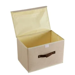 Aufbewahrungsbox mit Deckel FLORIES 38 x 25 x 25 cm 5er Set beige