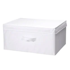 Aufbewahrungsbox mit Deckel 38 x 29 x 18 cm weiss