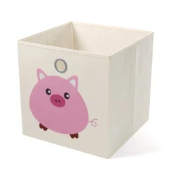 Aufbewahrungsbox Schwein 33 x 33 cm 2er Set beige