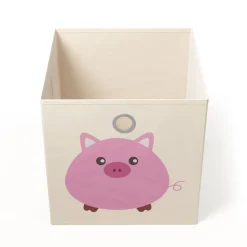 Aufbewahrungsbox Schwein 33 x 33 cm 2er Set beige