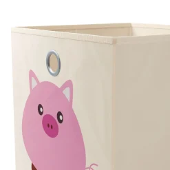 Aufbewahrungsbox Schwein 33 x 33 cm 2er Set beige