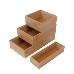 Aufbewahrungsbox Set Bambus 4-teilig