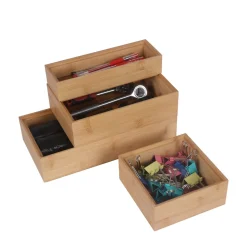 Aufbewahrungsbox Set Bambus 4-teilig