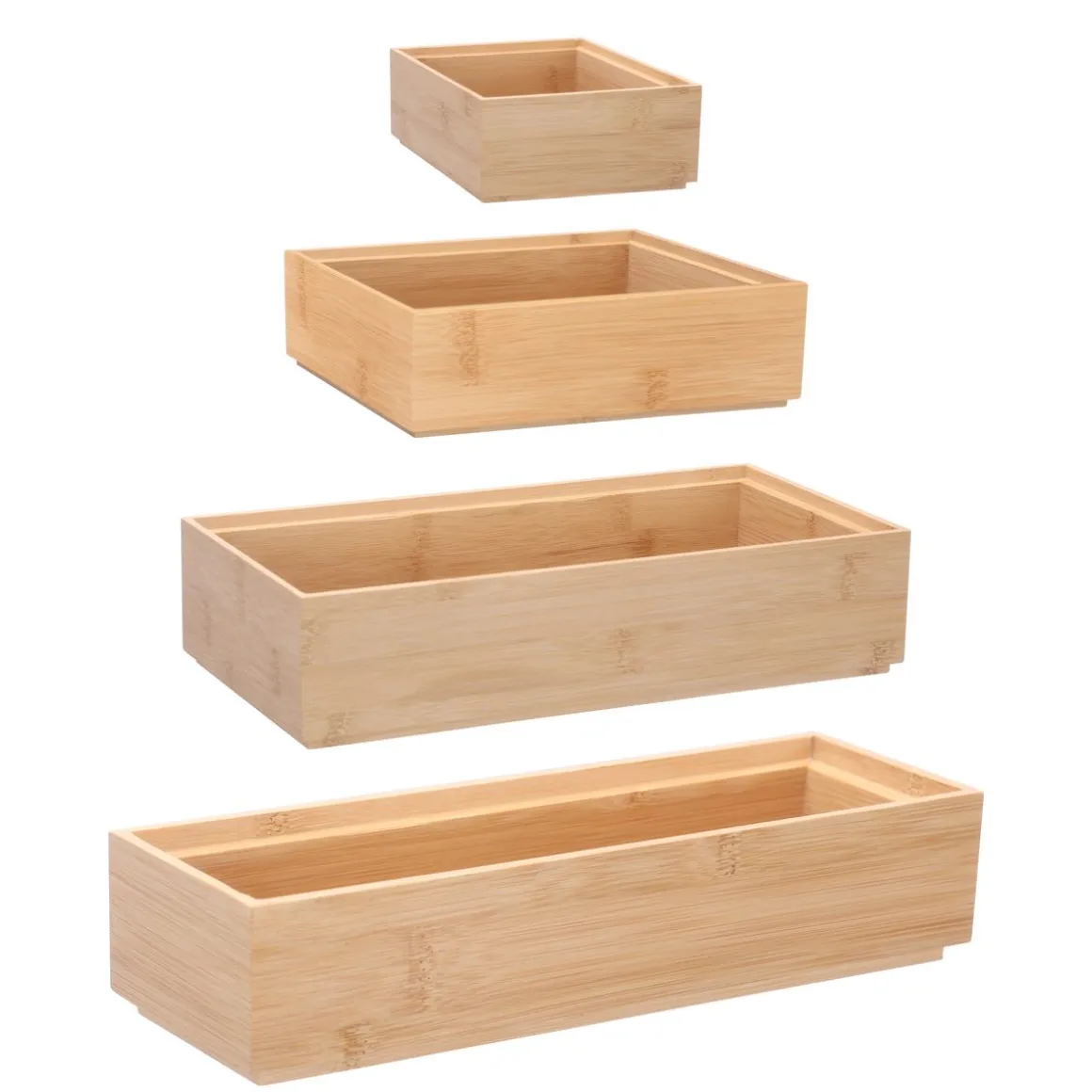 Aufbewahrungsbox Set Bambus 4-teilig