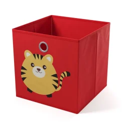 Aufbewahrungsbox Tiger 33 x 33 cm 2er Set rot
