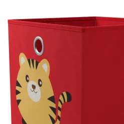 Aufbewahrungsbox Tiger 33 x 33 cm 2er Set rot
