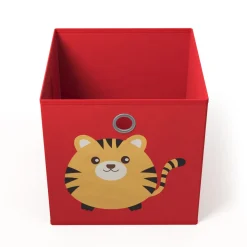 Aufbewahrungsbox Tiger 33 x 33 cm 2er Set rot