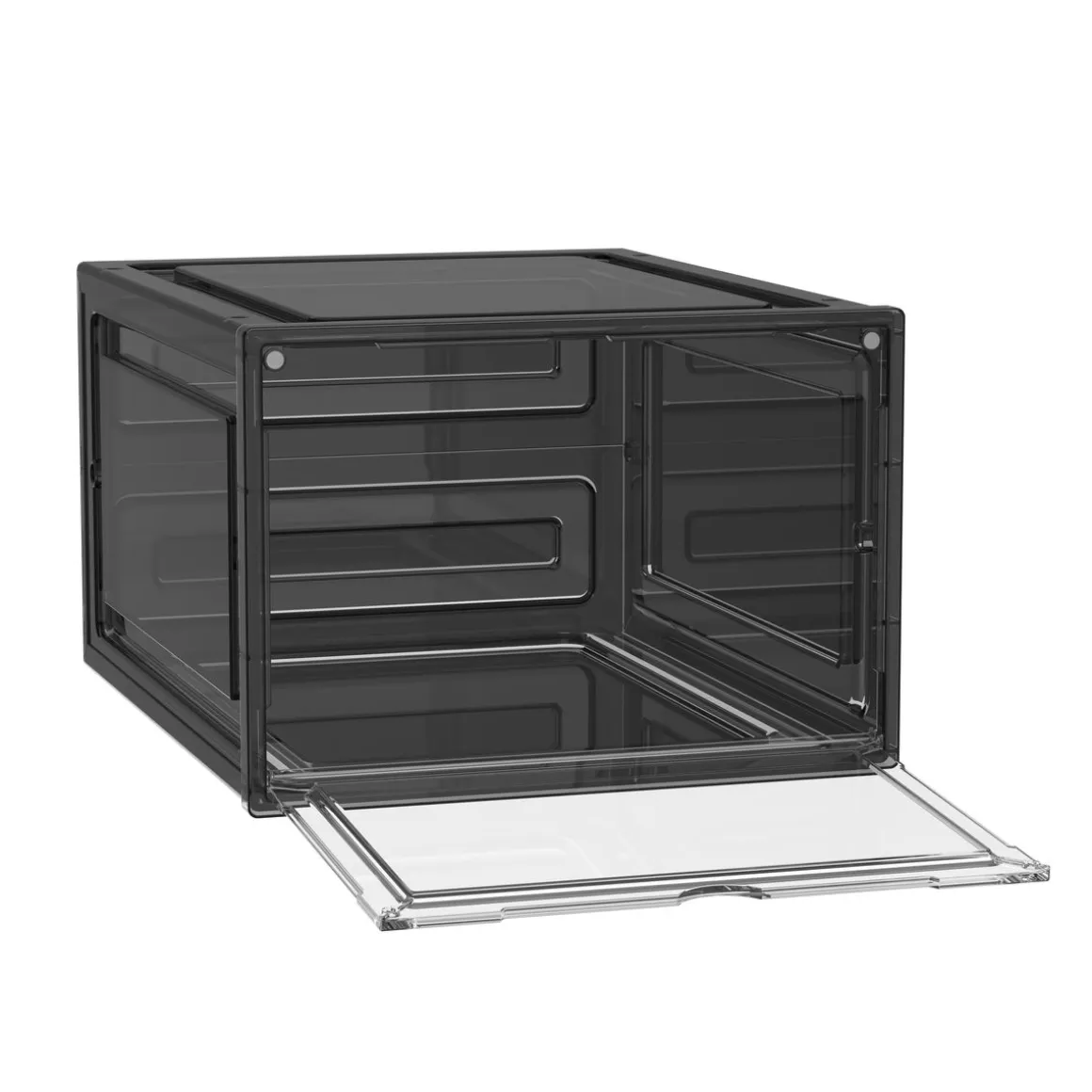 Aufbewahrungsbox 34 x 27 x 19 cm 6er Set transparent/schwarz