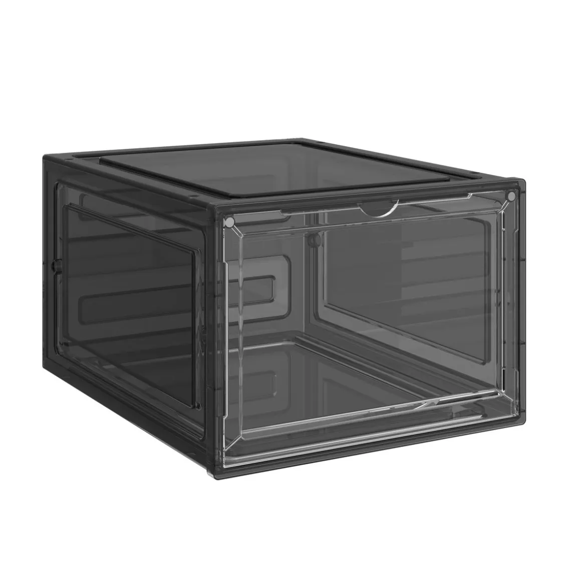 Aufbewahrungsbox 34 x 27 x 19 cm 6er Set transparent/schwarz