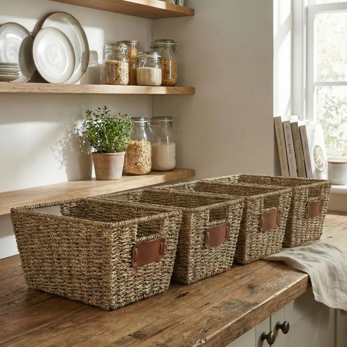 Aufbewahrungskorb CONGO 30 x 22 x 15 cm 4er Set braun