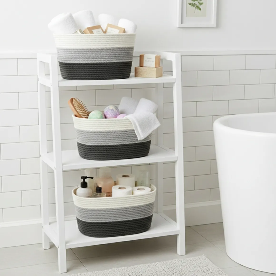Aufbewahrungskorb GRACE 38 x 25 x 23 cm 3er Set