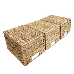Aufbewahrungskorb NILE 32 x 23 x 19 cm 3er Set braun
