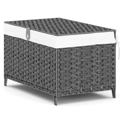 Aufbewahrungskorb Rattan mit Deckel 160L grau