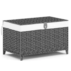 Aufbewahrungskorb Rattan mit Deckel 160L grau