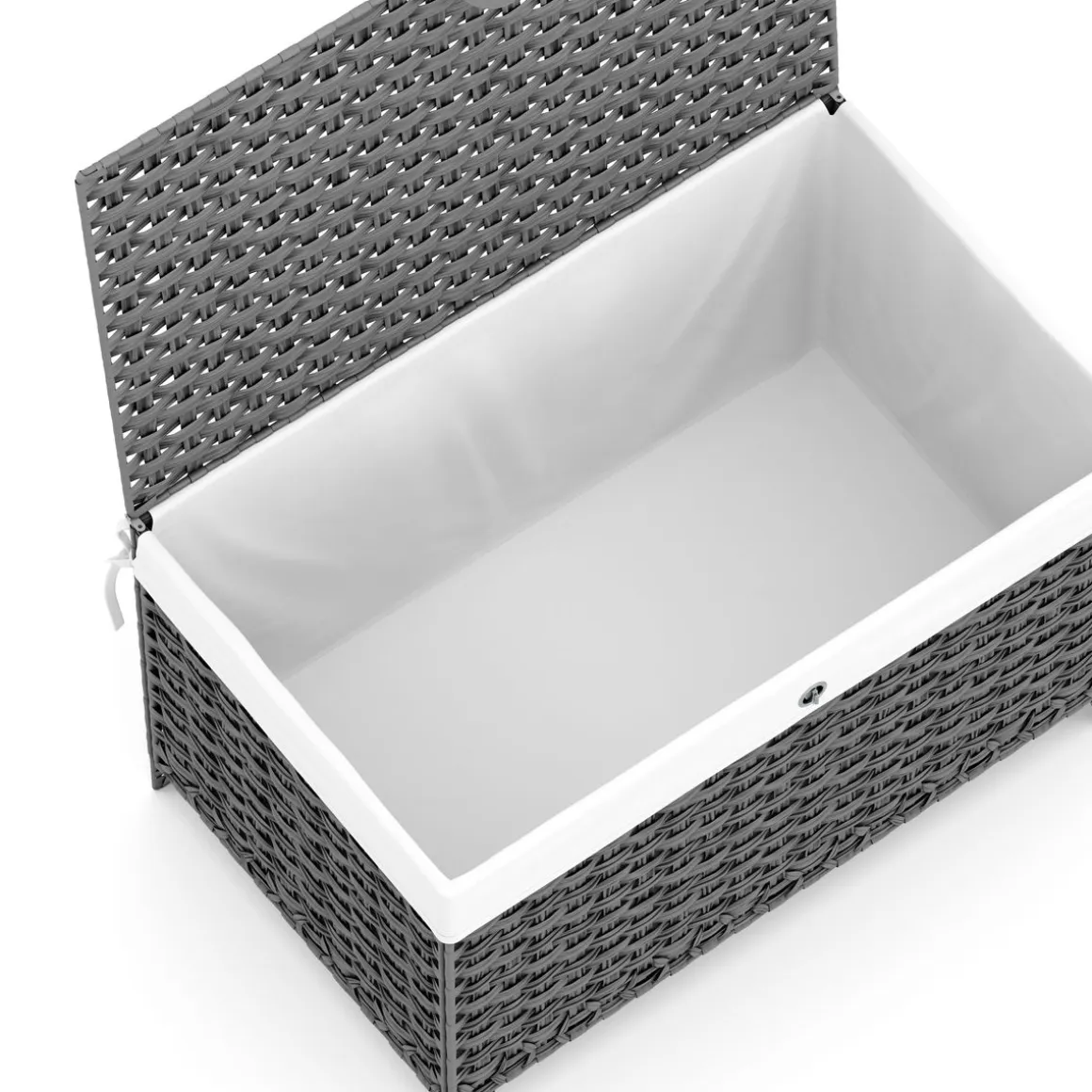 Aufbewahrungskorb Rattan mit Deckel 160L grau