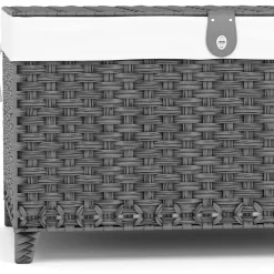 Aufbewahrungskorb Rattan mit Deckel 160L grau