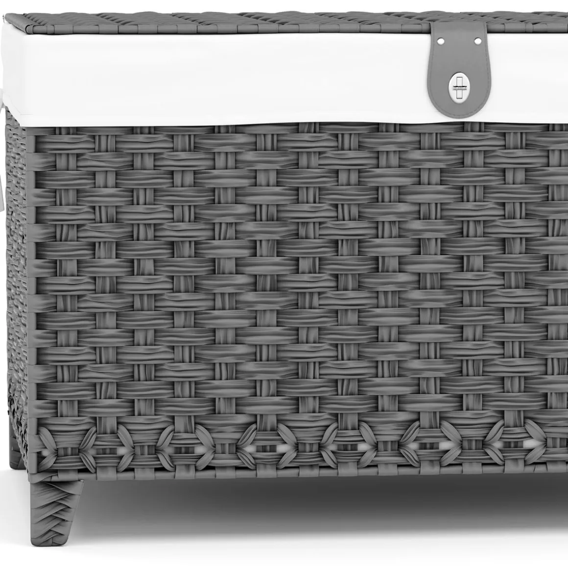 Aufbewahrungskorb Rattan mit Deckel 160L grau