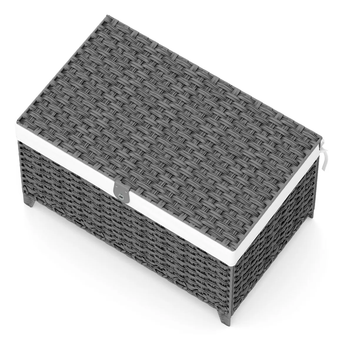 Aufbewahrungskorb Rattan mit Deckel 160L grau