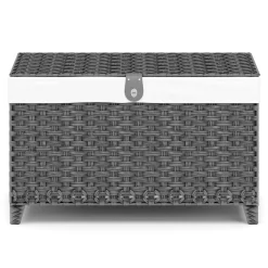 Aufbewahrungskorb Rattan mit Deckel 160L grau