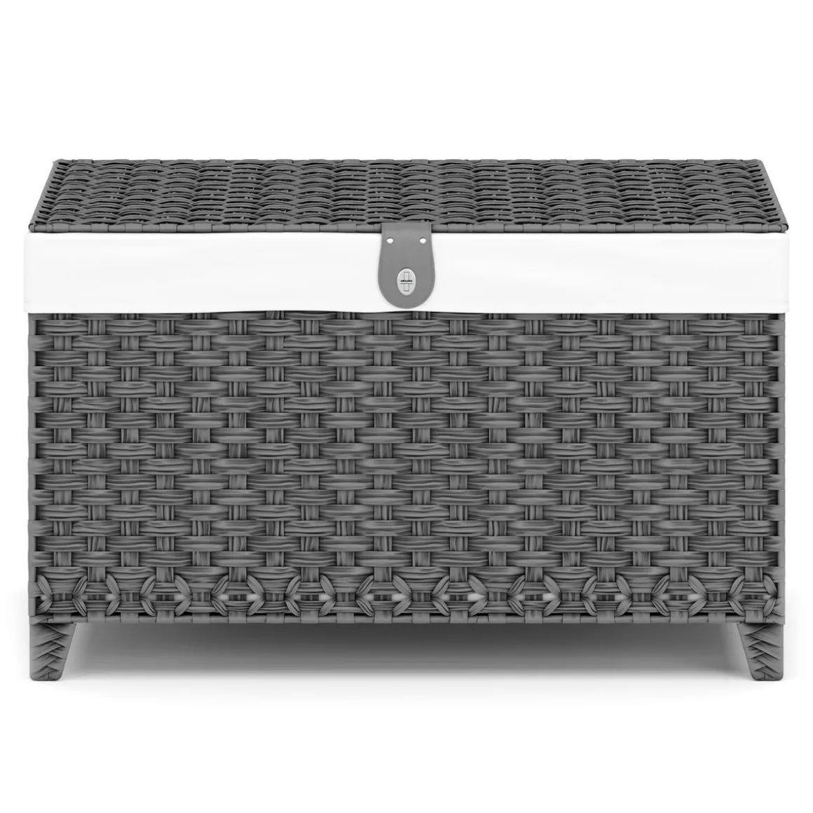 Aufbewahrungskorb Rattan mit Deckel 160L grau